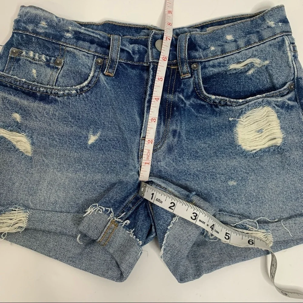 AllSaints Distressed Boyfriend Style Denim Shorts